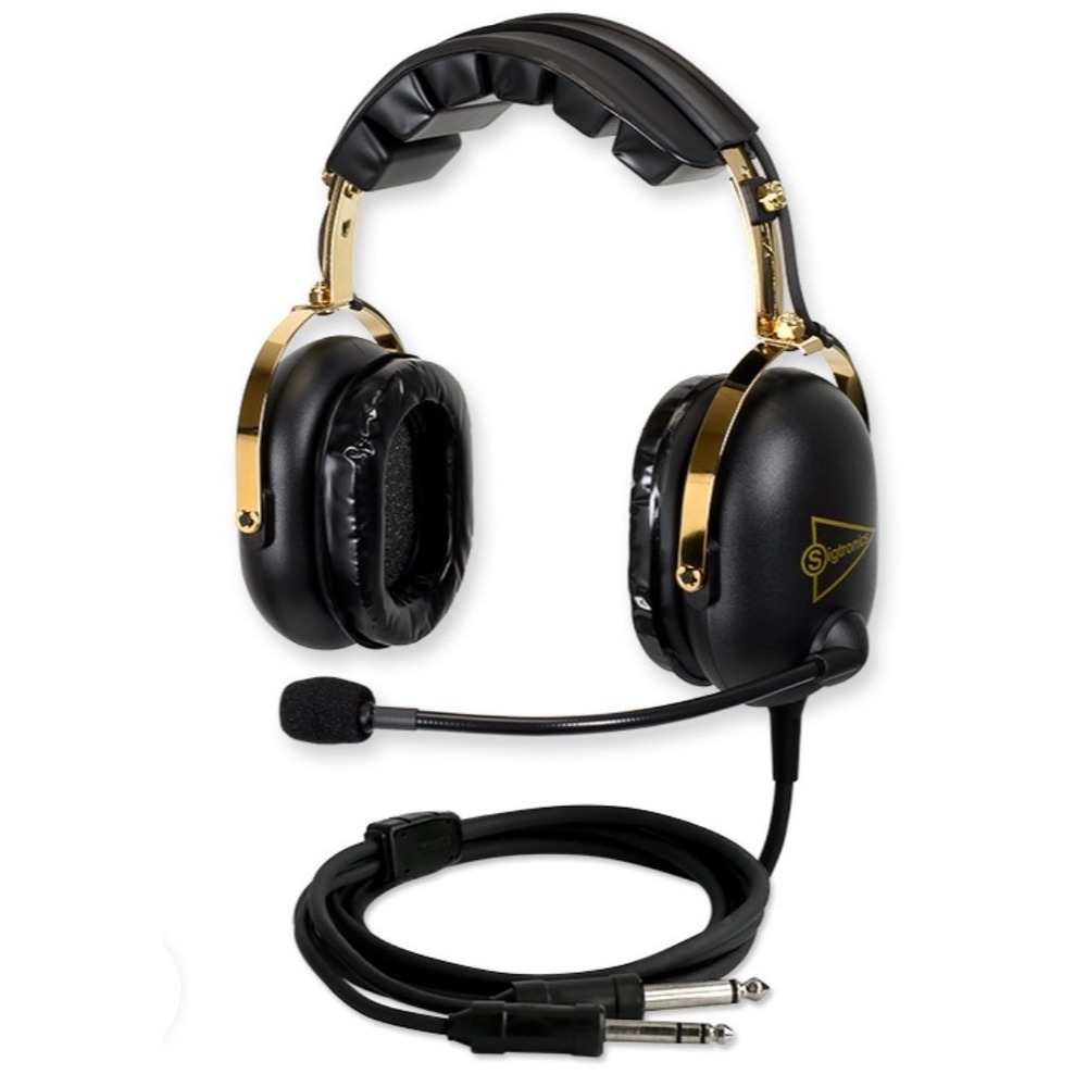 Sigtronics S-68 Aviation Pilot Headset Dual GA Plug PTT Boom Mic USA